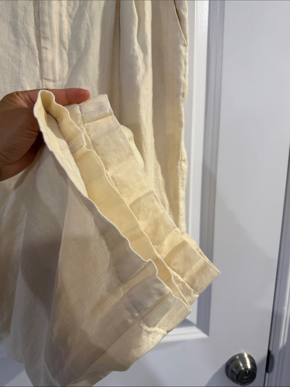 DISSH Norah High-Rise Wide-Leg Cream Linen-Blend Pants - #133 - Picture 6 of 10
